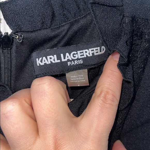 Karl Lagerfeld Black Dress with White Floral Detail - Picture 4 of 8
